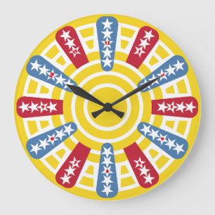 LOVE USA COLORS FLAG 50 STARS BY MASANSER LARGE CLOCK