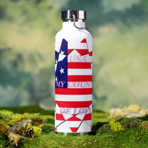  Love USA Country of Love Stay Hydrated in Style Water Bottle