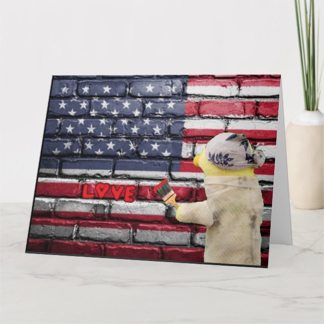 Love USA graffiti wall art. Card (Front)