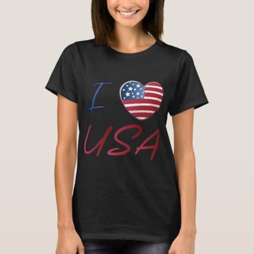 Love USA Heart T_Shirt