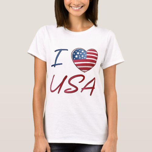 Love USA Heart T_Shirt