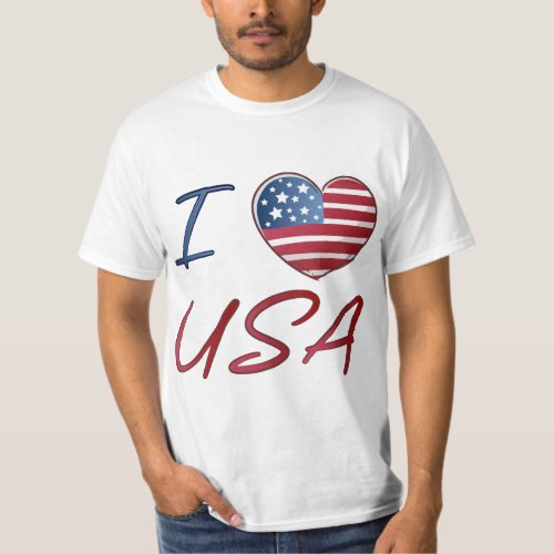 Love USA Heart T_Shirt