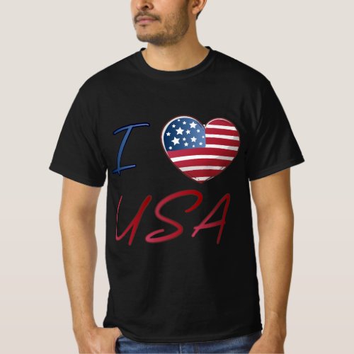 Love USA Heart T_Shirt