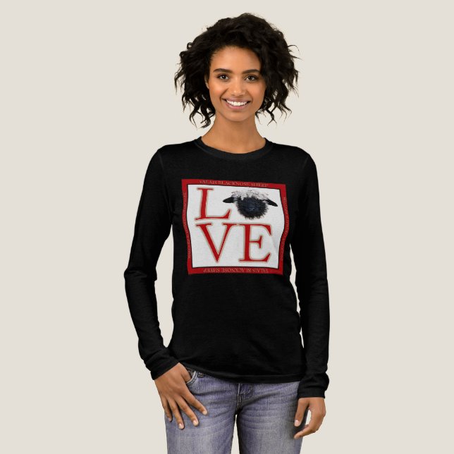 Love Valais Blacknose Womens Long Sleeve Tshirt (Full Front)