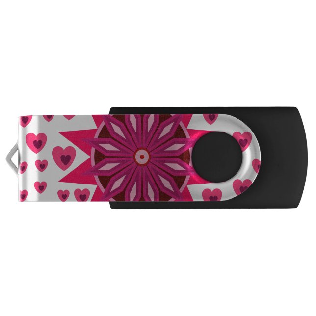 LOVE VALENTINE, BIRTHDAY PARTY GIFT WITH HEARTS  F FLASH DRIVE (Back)