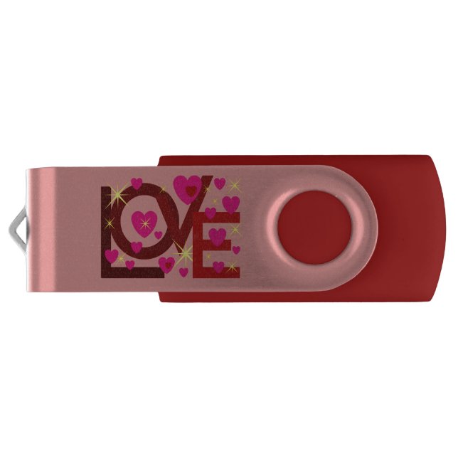 LOVE VALENTINE, BIRTHDAY PARTY GIFT WITH HEARTS FL FLASH DRIVE (Back)