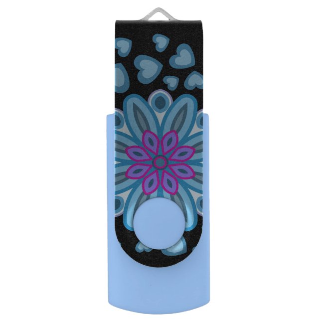 LOVE VALENTINE, BIRTHDAY PARTY GIFT WITH HEARTS FL FLASH DRIVE (Front Vertical)