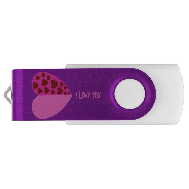 LOVE VALENTINE, BIRTHDAY PARTY GIFT WITH HEARTS FL FLASH DRIVE (Back)