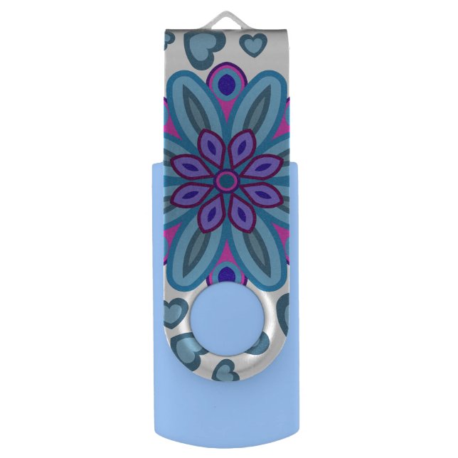 LOVE VALENTINE, BIRTHDAY PARTY GIFT WITH HEARTS FLASH DRIVE (Back (Vertical))