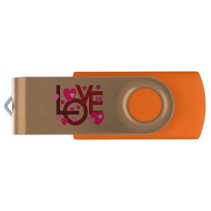 LOVE VALENTINE, BIRTHDAY PARTY GIFT WITH HEARTS ,  FLASH DRIVE