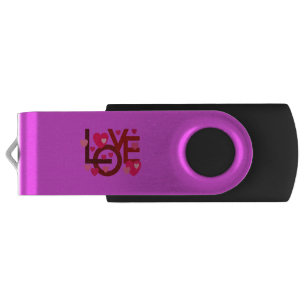 LOVE VALENTINE, BIRTHDAY PARTY GIFT WITH HEARTS ,  FLASH DRIVE