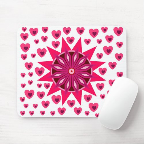 LOVE VALENTINE BIRTHDAY PARTY GIFT WITH HEARTS MO MOUSE PAD