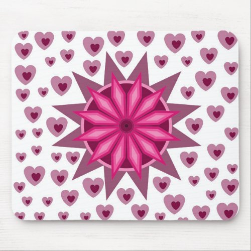 LOVE VALENTINE BIRTHDAY PARTY GIFT WITH HEARTS MOUSE PAD