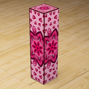 LOVE VALENTINE, BIRTHDAY PARTY GIFT WITH HEARTS WI WINE BOX