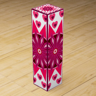 LOVE VALENTINE, BIRTHDAY PARTY GIFT WITH HEARTS WI WINE BOX