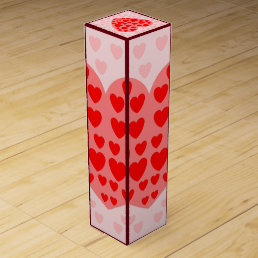 LOVE VALENTINE, BIRTHDAY PARTY GIFT WITH HEARTS  WINE BOX