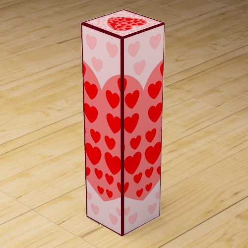 LOVE VALENTINE BIRTHDAY PARTY GIFT WITH HEARTS  WINE BOX