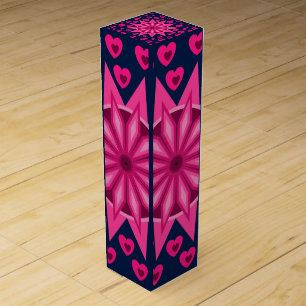 LOVE VALENTINE, BIRTHDAY PARTY GIFT WITH HEARTS, WINE BOX