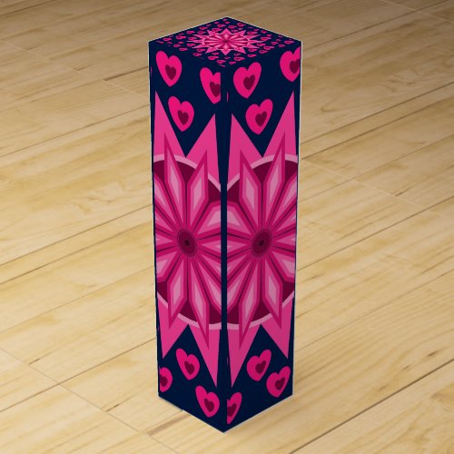 LOVE VALENTINE BIRTHDAY PARTY GIFT WITH HEARTS  WINE BOX