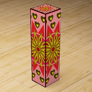 LOVE VALENTINE, BIRTHDAY PARTY GIFT WITH HEARTS WINE BOX
