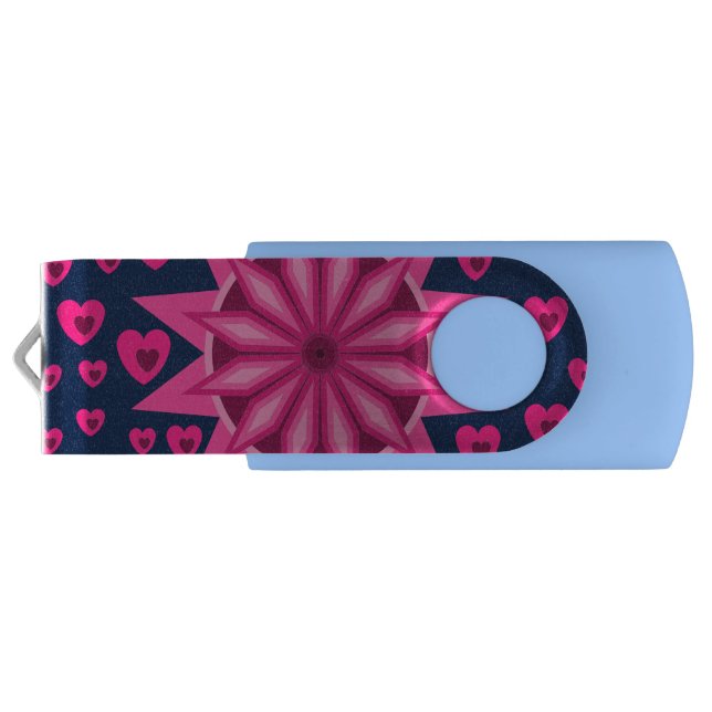 LOVE VALENTINE, BIRTHDAY WEDDING GIFT WITH HEARTS  FLASH DRIVE (Back)