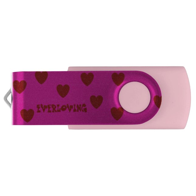 LOVE VALENTINE, BIRTHDAY WEDDING GIFT WITH HEARTS  FLASH DRIVE (Back)