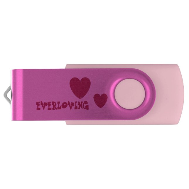 LOVE VALENTINE, BIRTHDAY WEDDING GIFT WITH HEARTS  FLASH DRIVE (Back)