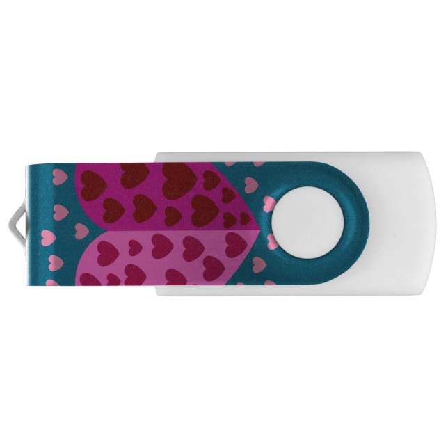 LOVE VALENTINE, BIRTHDAY WEDDING GIFT WITH HEARTS FLASH DRIVE (Back)