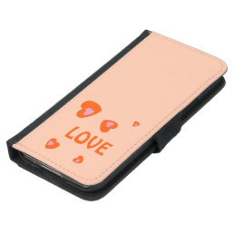 LOVE VALENTINE, BIRTHDAY WEDDING GIFT WITH HEARTS  SAMSUNG GALAXY S5 WALLET CASE
