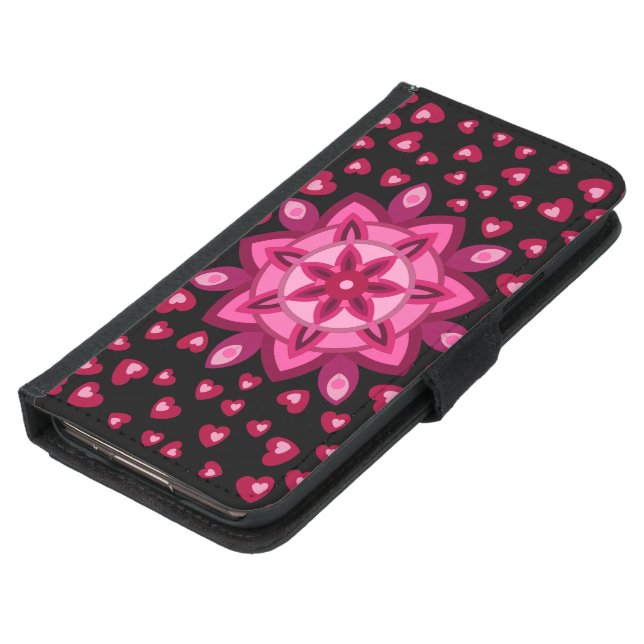 LOVE VALENTINE, BIRTHDAY WEDDING GIFT WITH HEARTS  SAMSUNG GALAXY WALLET CASE (Bottom)