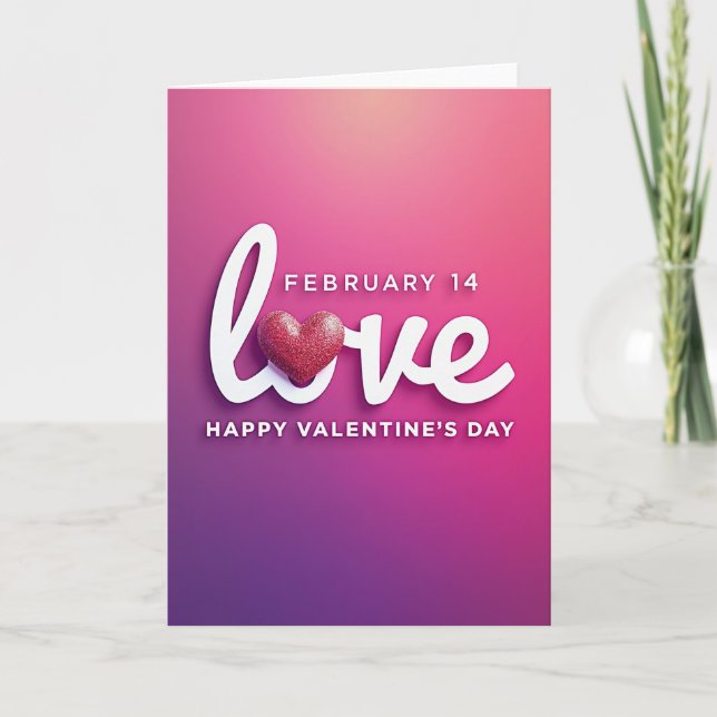 Love Valentine Day Heart Felt Card (Front)