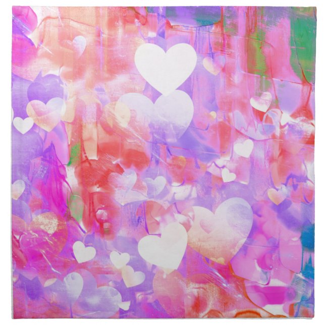 Love, Valentine, Day, Heart, Women, Pink, Rose Cloth Napkin (Front)