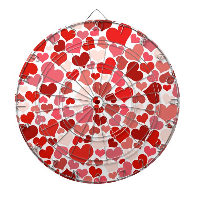 Love, Valentine, Day, Heart, Women, Pink, Rose Dartboard With Darts (Front)
