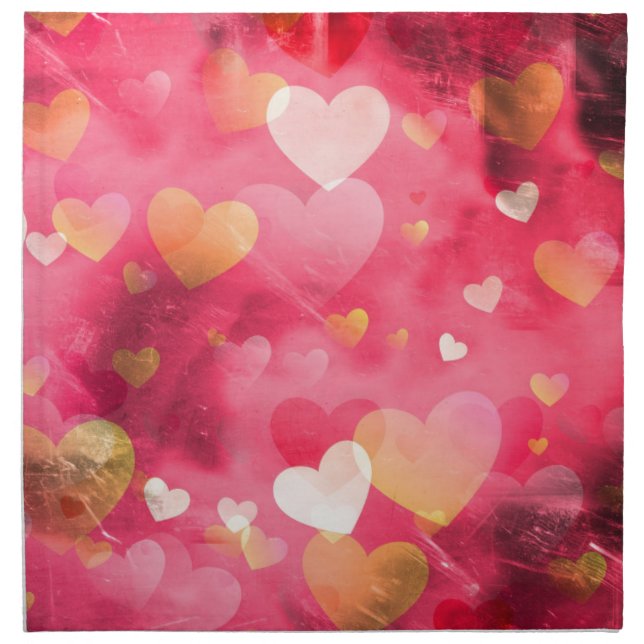 Love, Valentine, Day, Heart, Women, Pink, Rose Napkin (Front)