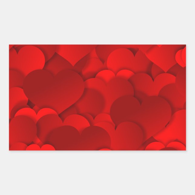 Love, Valentine, Day, Heart, Women, Pink, Rose Rectangular Sticker (Front)