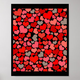 Love Valentine Day Heart Women Pink Rose T Shirt Poster