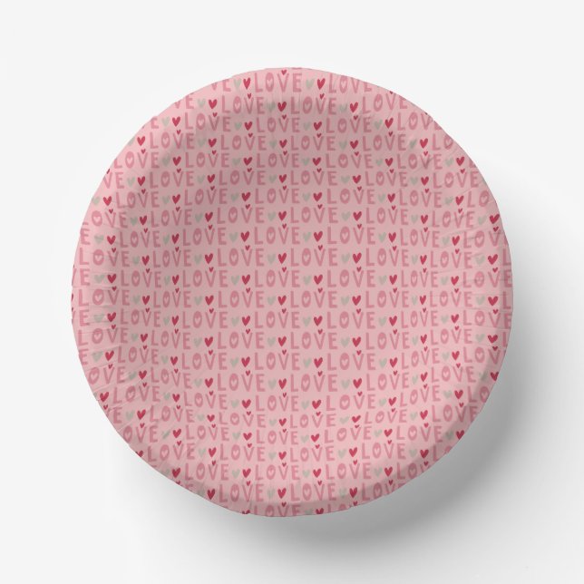 Love Valentine Day Hearts Square   Paper Bowls (Front)