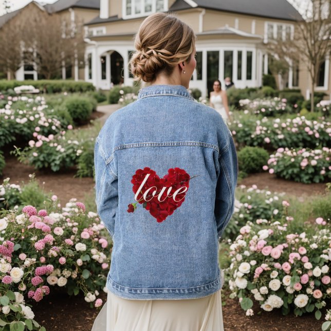 Love Valentine Day Special Denim Jacket (Wedding Back)