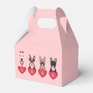 Love Valentine French Bulldogs Favor Boxes