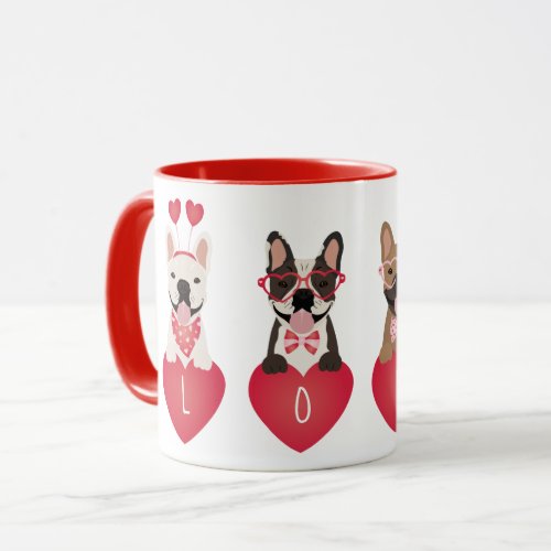 Love Valentine French Bulldogs Mug