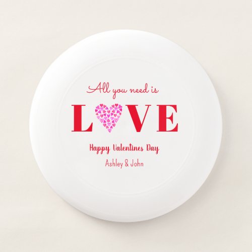 Love Valentine Galentine Red White Wham_O Frisbee