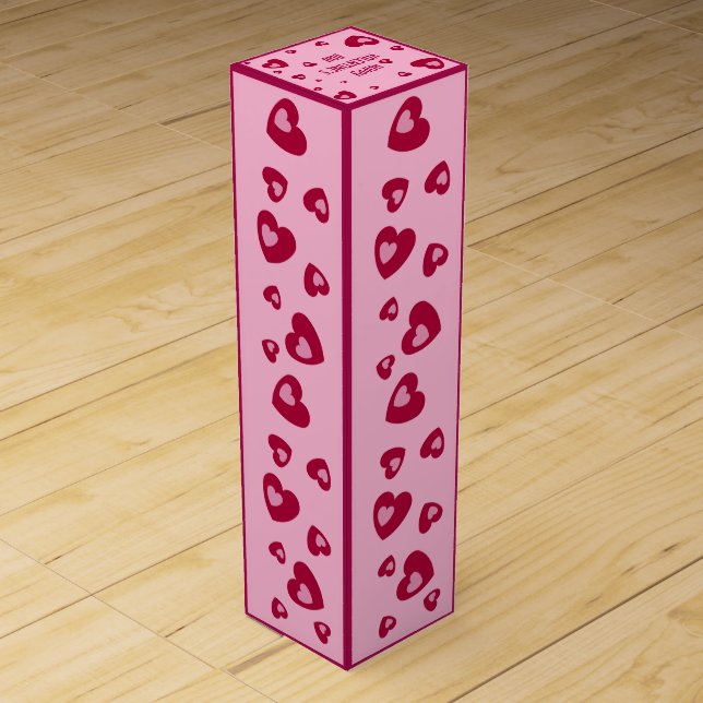 LOVE VALENTINE, GIFT WITH HEARTS WINE BOX (Back)