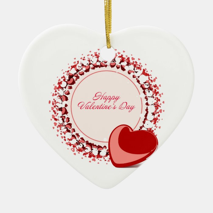 love valentine heart circle 2 christmas ornament