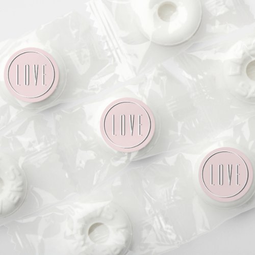 Love Valentine Modern Pink Gray Typography Life Saver Mints