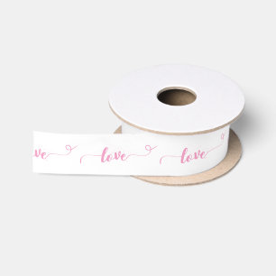 Love-Valentine--Pink Cute Satin Ribbon