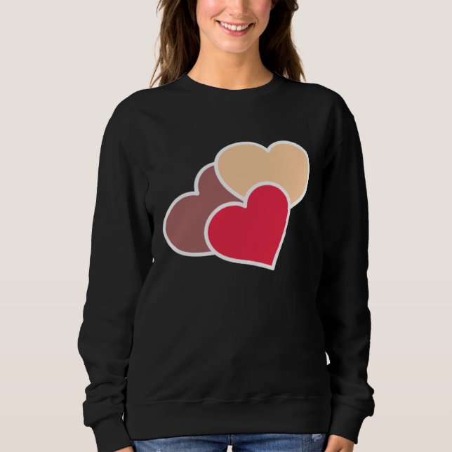 Love Valentine s Day Couple Relationship Heart In Sweatshirt (Front)