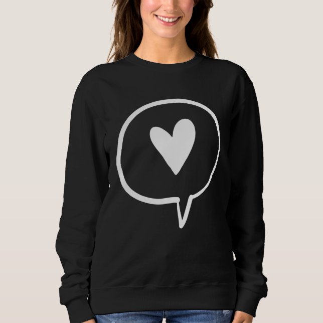 Love Valentine s Day Couple Relationship Heart  In Sweatshirt (Front)