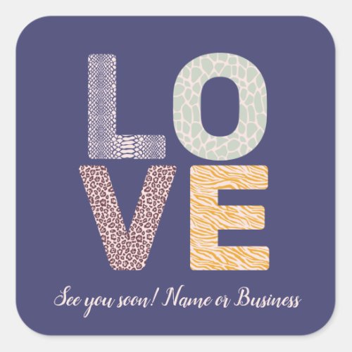 LOVE Valentine Theme Customizable Photo Letters Sq Square Sticker