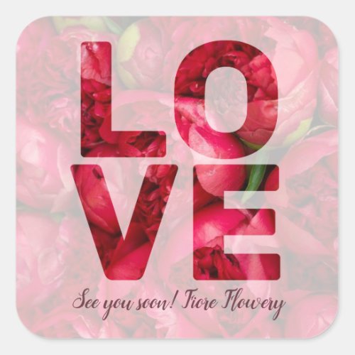LOVE Valentine Theme Sheer Overlay Photo Square Sticker