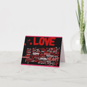 LOVE valentine with a lot of words. Holiday Card